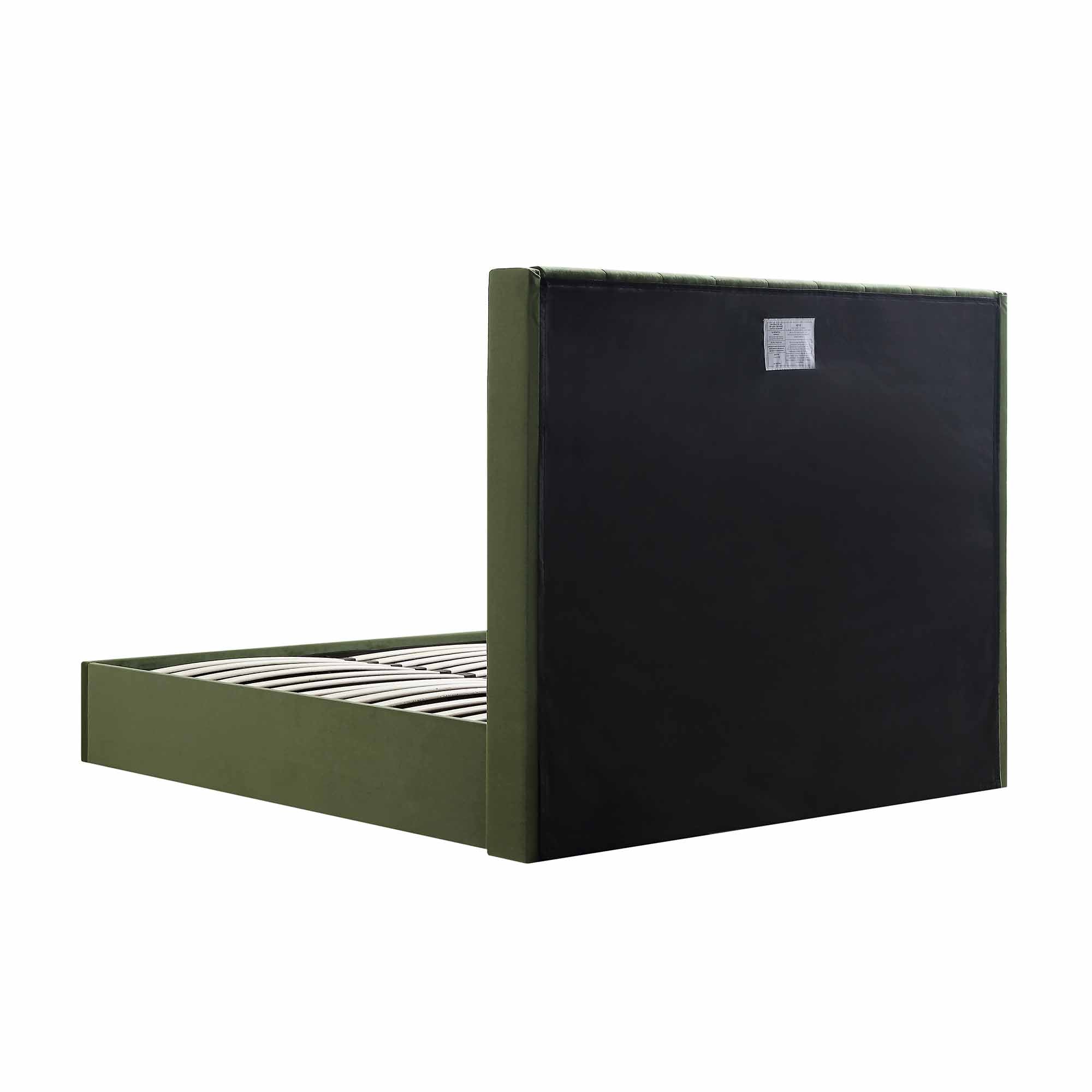 Wilton Moss Green Velvet Ottoman Storage Bed