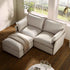 Byron Pillow Edge Beige Fabric Sectional Sofa, 2-Seater Chaise