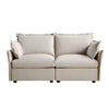 Byron Pillow Edge Beige Fabric Sectional Sofa, 2-Seater