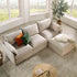 Byron Pillow Edge Beige Fabric Modular Sofa, 3-Seater Chaise