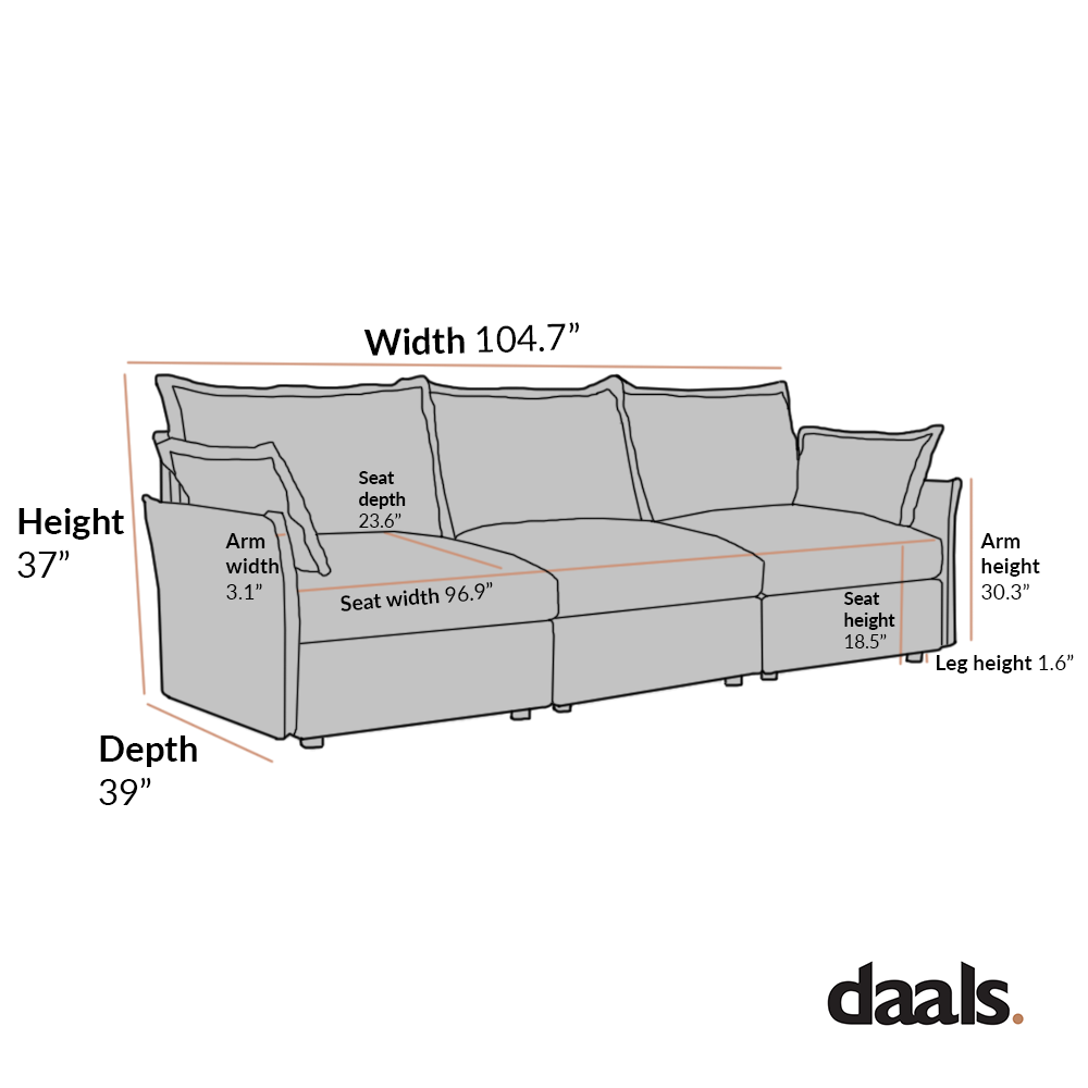 Byron Pillow Edge Moss Green Velvet Sectional Sofa, 3-Seater