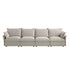 Byron Pillow Edge Mist Grey Boucle Sectional Sofa, 4-Seater