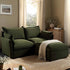 Byron Pillow Edge Moss Green Velvet Sectional Sofa, 2-Seater Chaise