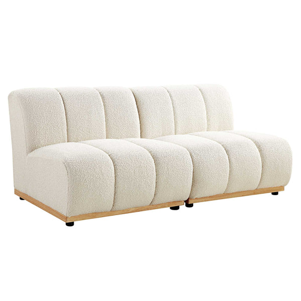 Granvia Ecru Boucle Sectional Sofa, 2-Seater Sofa