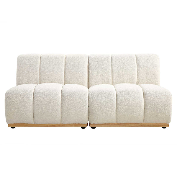 Granvia Ecru Boucle Sectional Sofa, 2-Seater Sofa