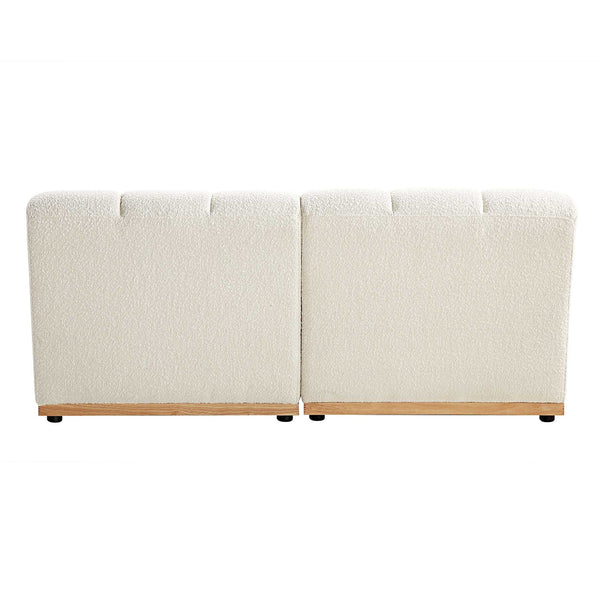 Granvia Ecru Boucle Sectional Sofa, 2-Seater Sofa