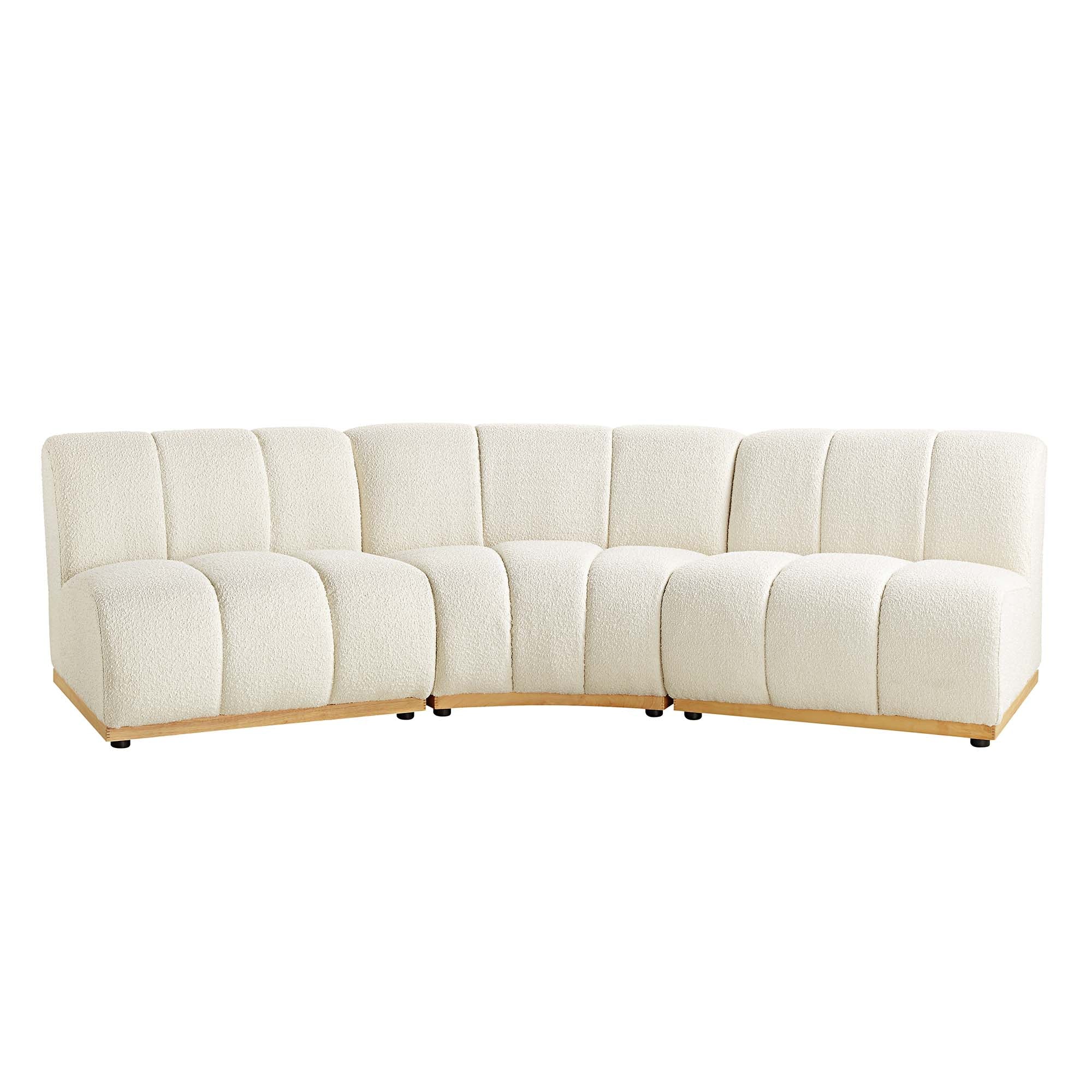 Granvia Ecru Boucle Modular Sofa, 3-Seater Corner Sofa