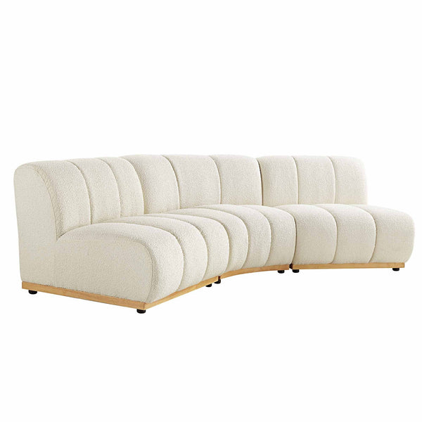 Granvia Ecru Boucle Modular Sofa, 3-Seater Corner Sofa