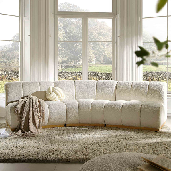 Granvia Ecru Boucle Modular Sofa, 3-Seater Corner Sofa