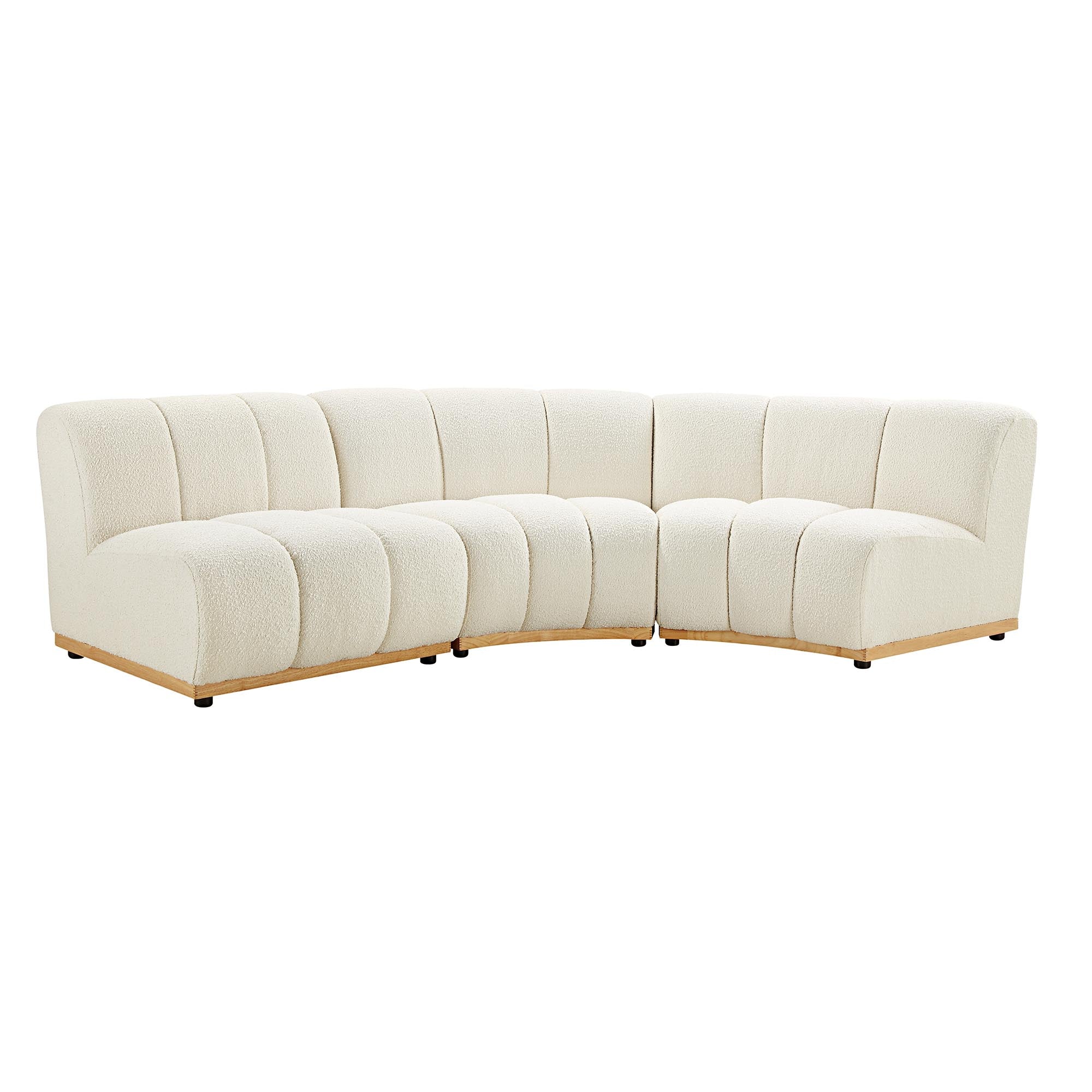 Granvia Ecru Boucle Modular Sofa, 3-Seater L-Shaped Sofa