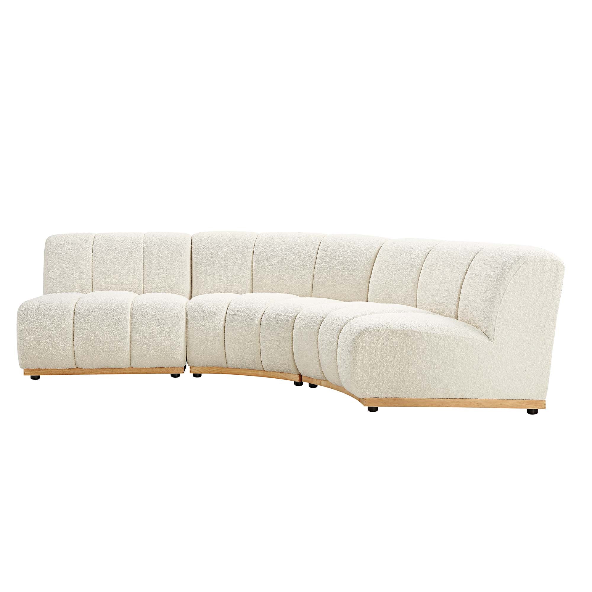 Granvia Ecru Boucle Modular Sofa, 3-Seater L-Shaped Sofa