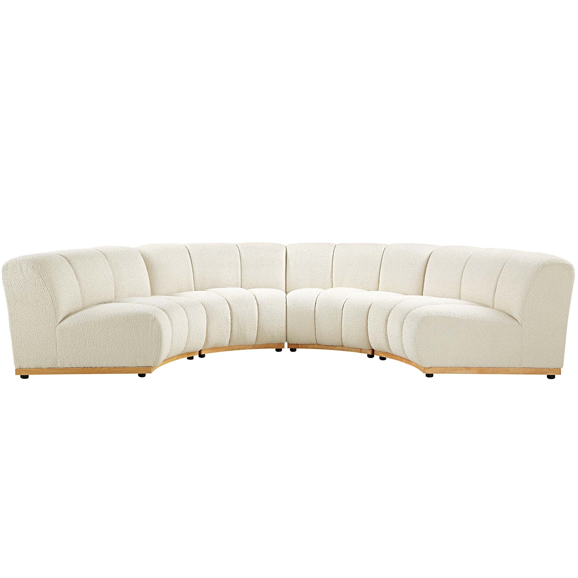 Granvia Ecru Boucle Modular Sofa, 4-Seater Half Circle Sofa