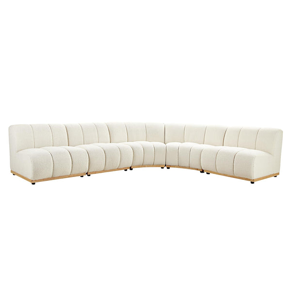 Granvia Ecru Boucle Modular Sofa, 5-Seater Grand L-Shaped Sofa