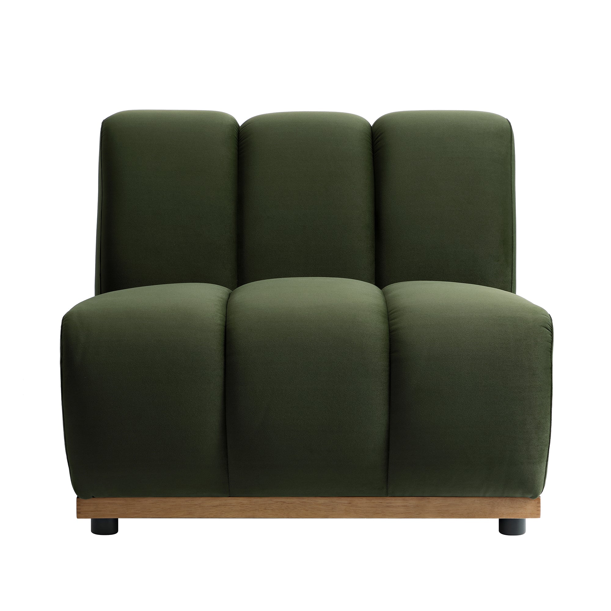 Granvia Moss Green Sectional Sofa, 1-Seater Armless Sofa