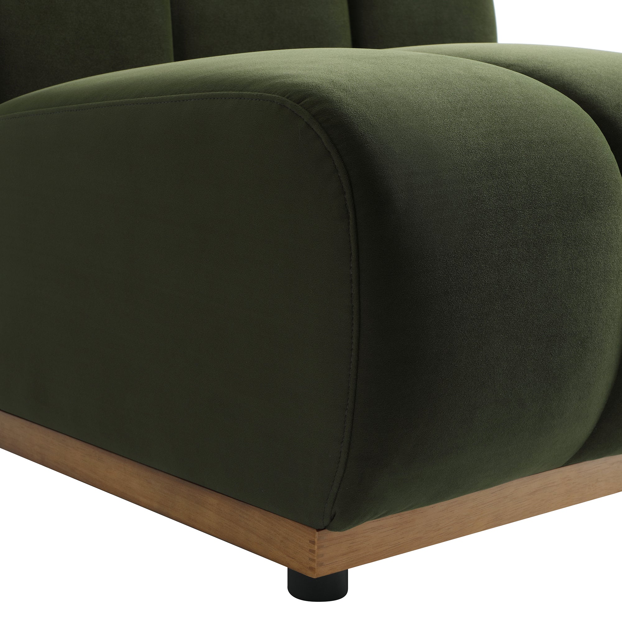 Granvia Moss Green Sectional Sofa, 1-Seater Armless Sofa