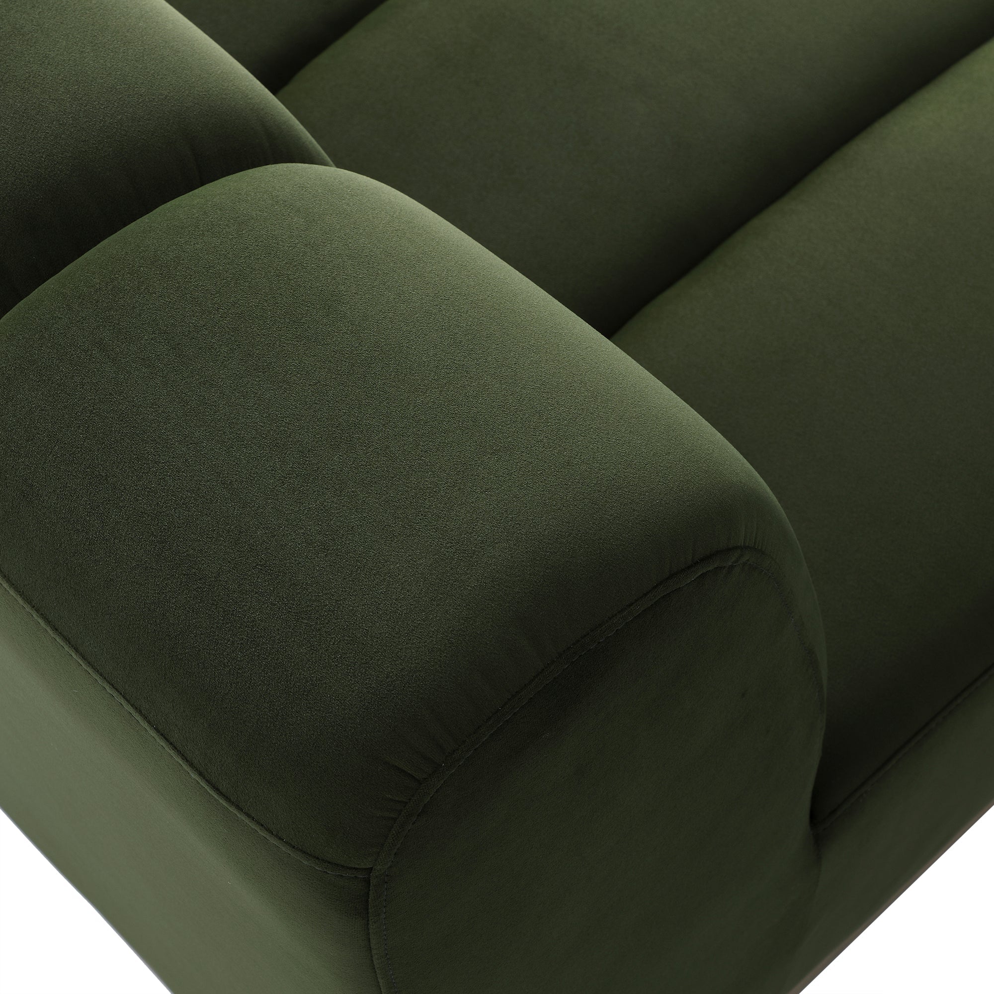 Granvia Moss Green Sectional Sofa, 1-Seater Armless Sofa