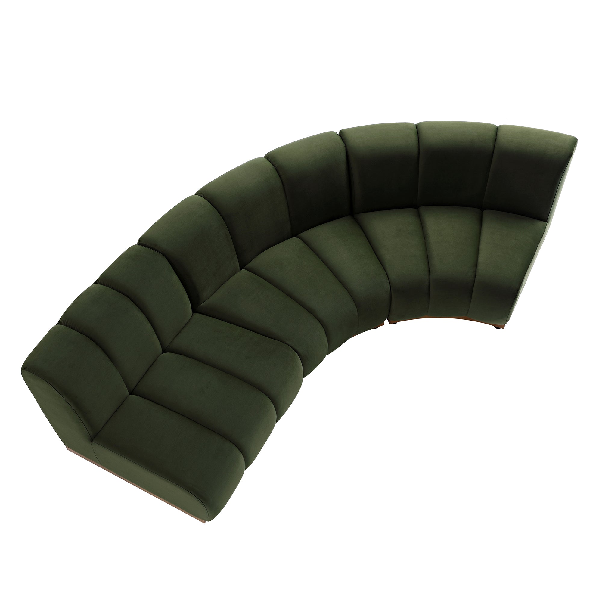 Granvia Moss Green Velvet Sectional Sofa, 3-Seater L-Shaped Sofa