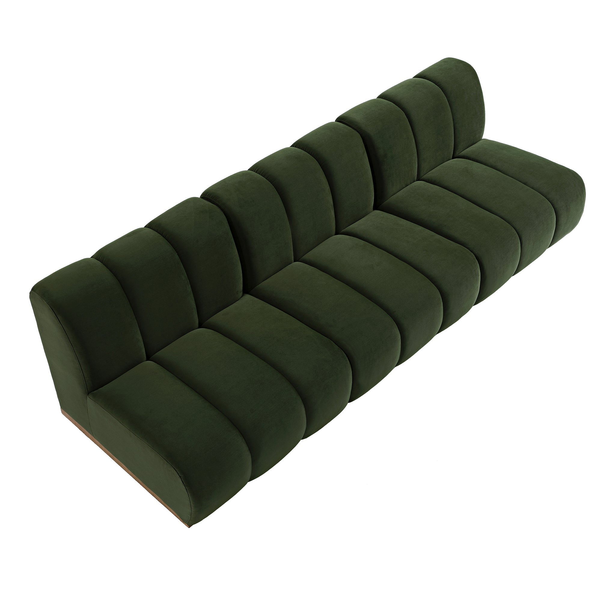 Granvia Moss Green Velvet Modular Sofa, 3-Seater Sofa