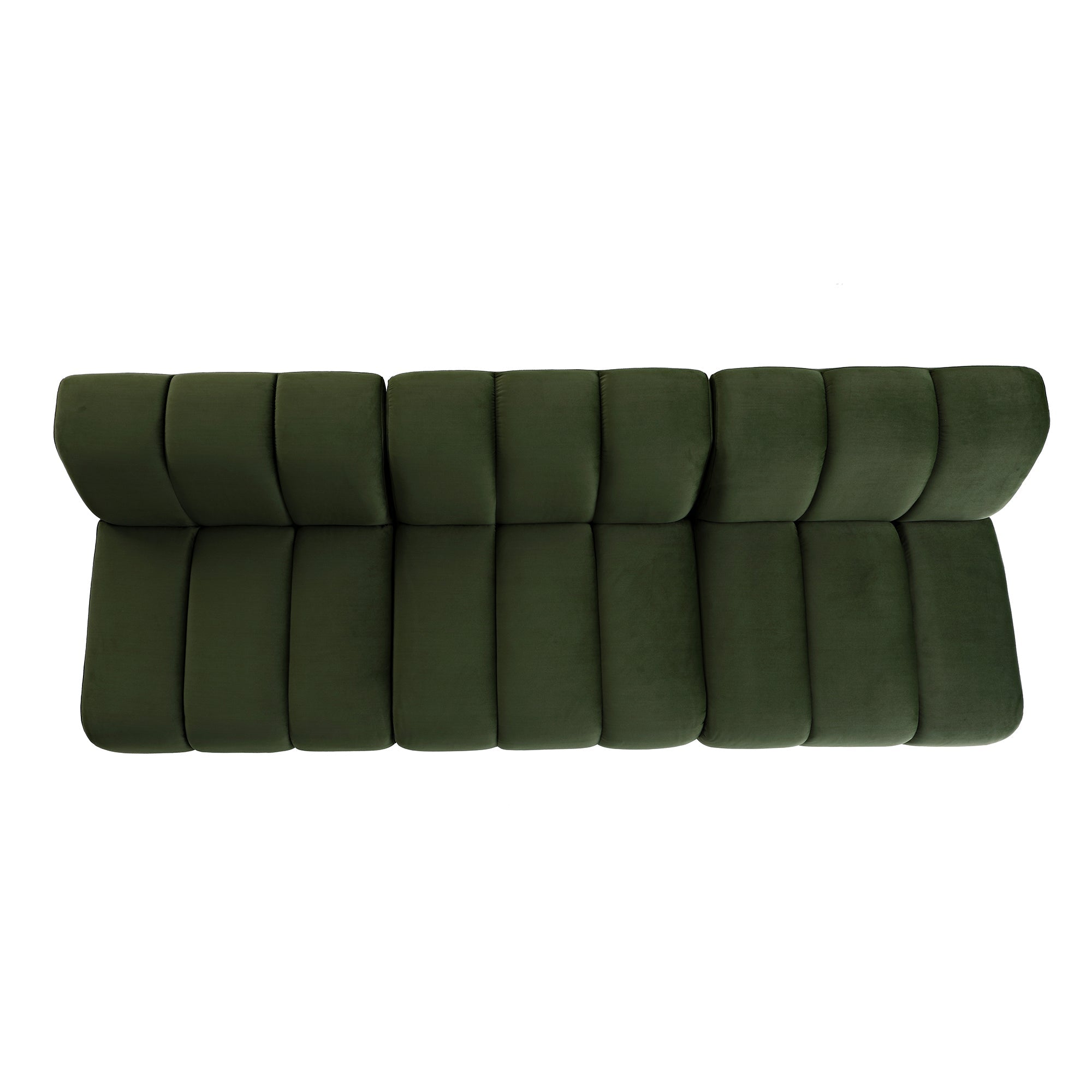 Granvia Moss Green Velvet Modular Sofa, 3-Seater Sofa