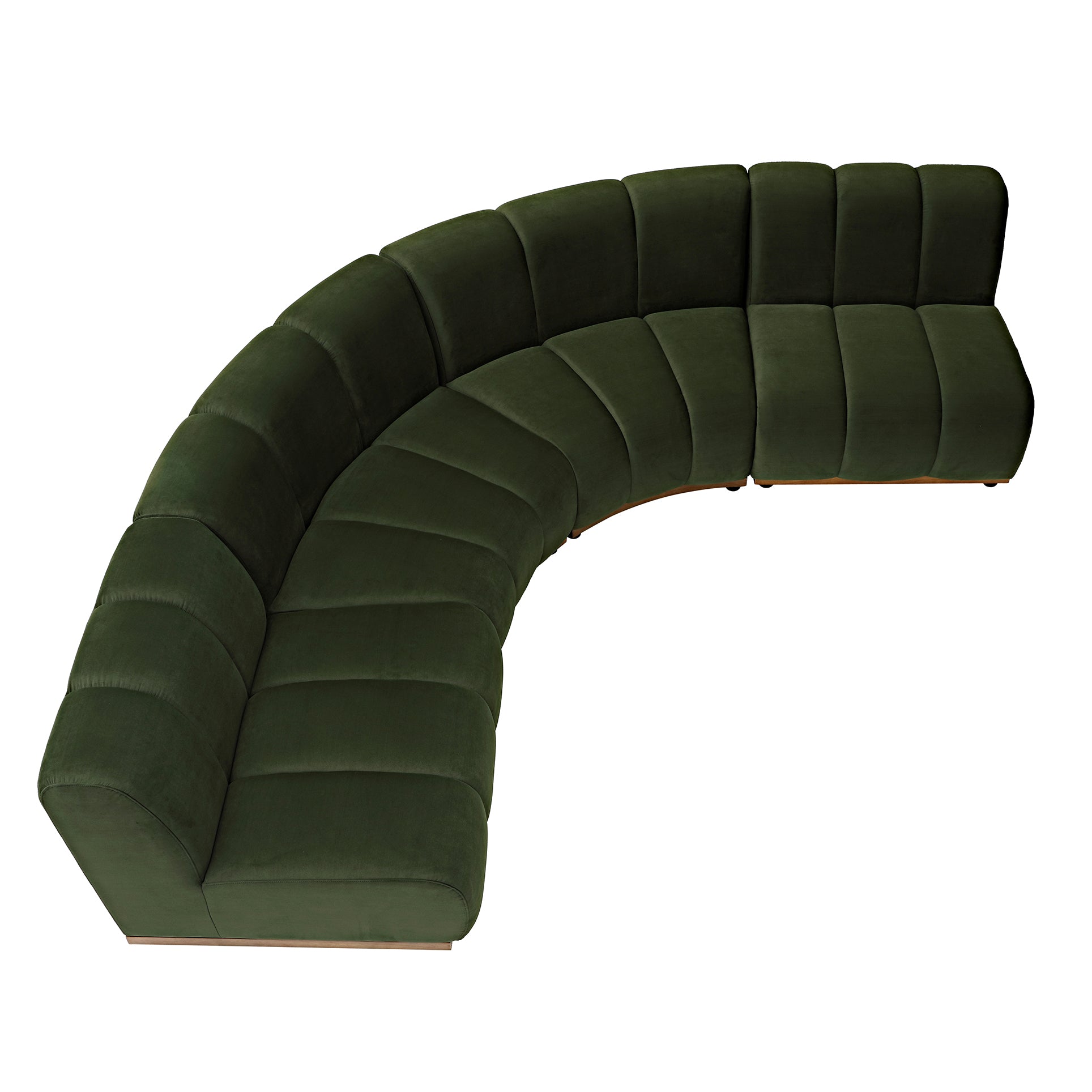 Granvia Moss Green Velvet Sectional Sofa, 4-Seater Large Corner Sofa