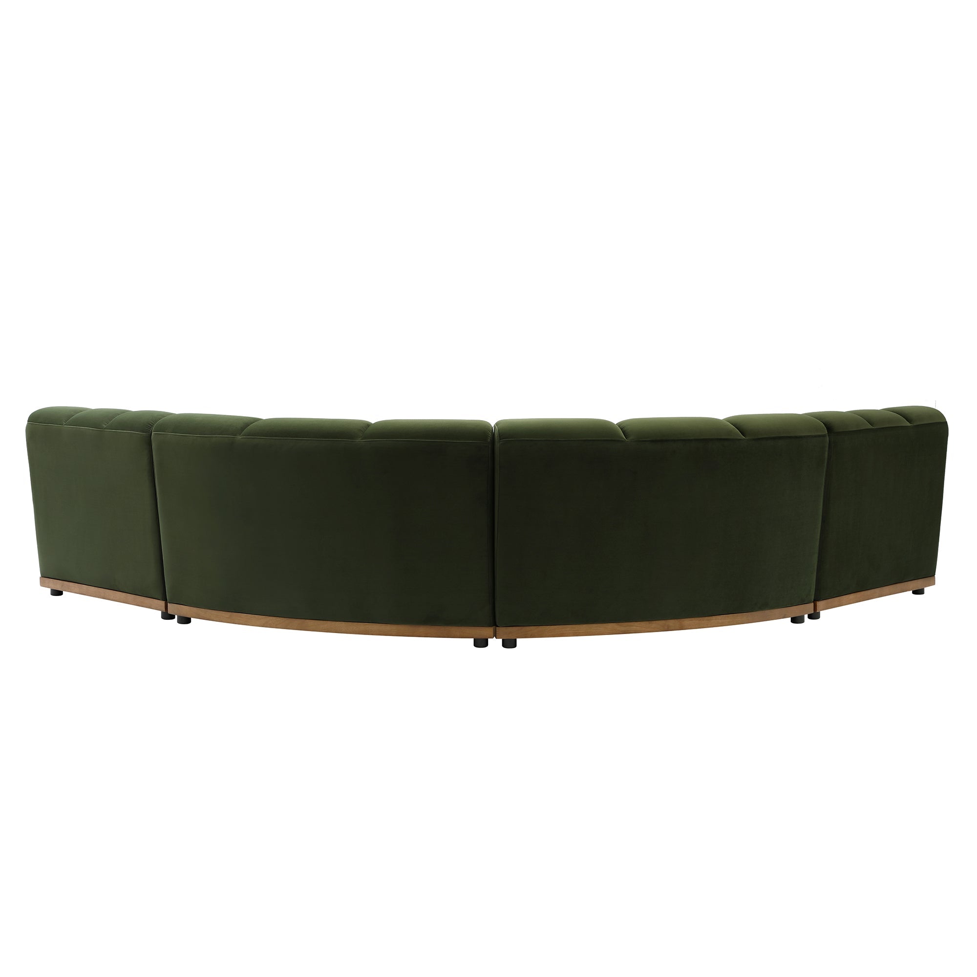 Granvia Moss Green Velvet Modular Sofa, 4-Seater Large Corner Sofa