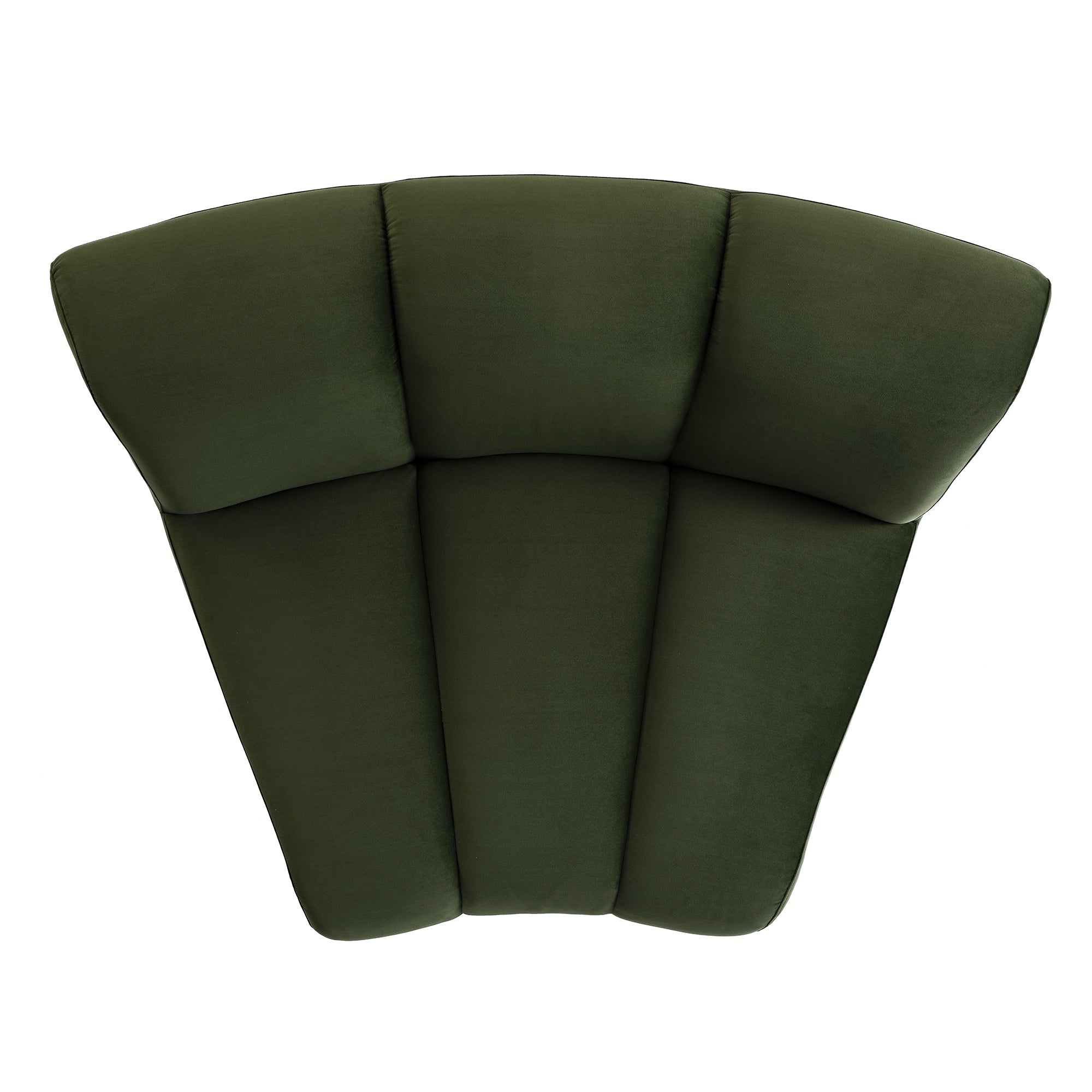 Granvia Moss Green Velvet Sectional Sofa, 1-Seater Curved Sofa