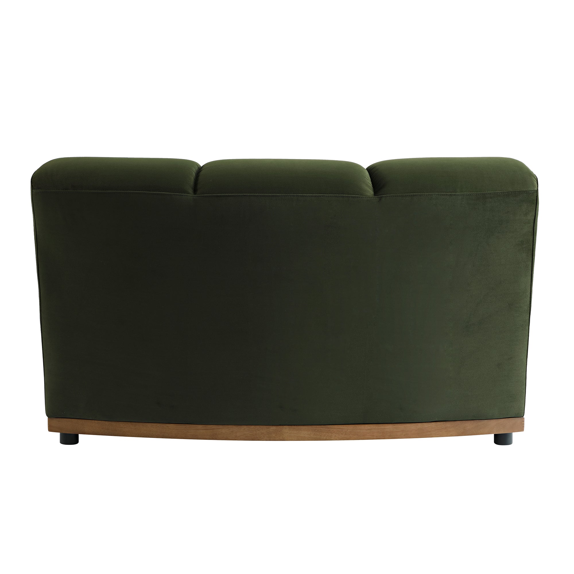 Granvia Moss Green Velvet Sectional Sofa, 1-Seater Curved Sofa