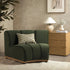 Granvia Moss Green Velvet Sectional Sofa, 1-Seater Curved Sofa