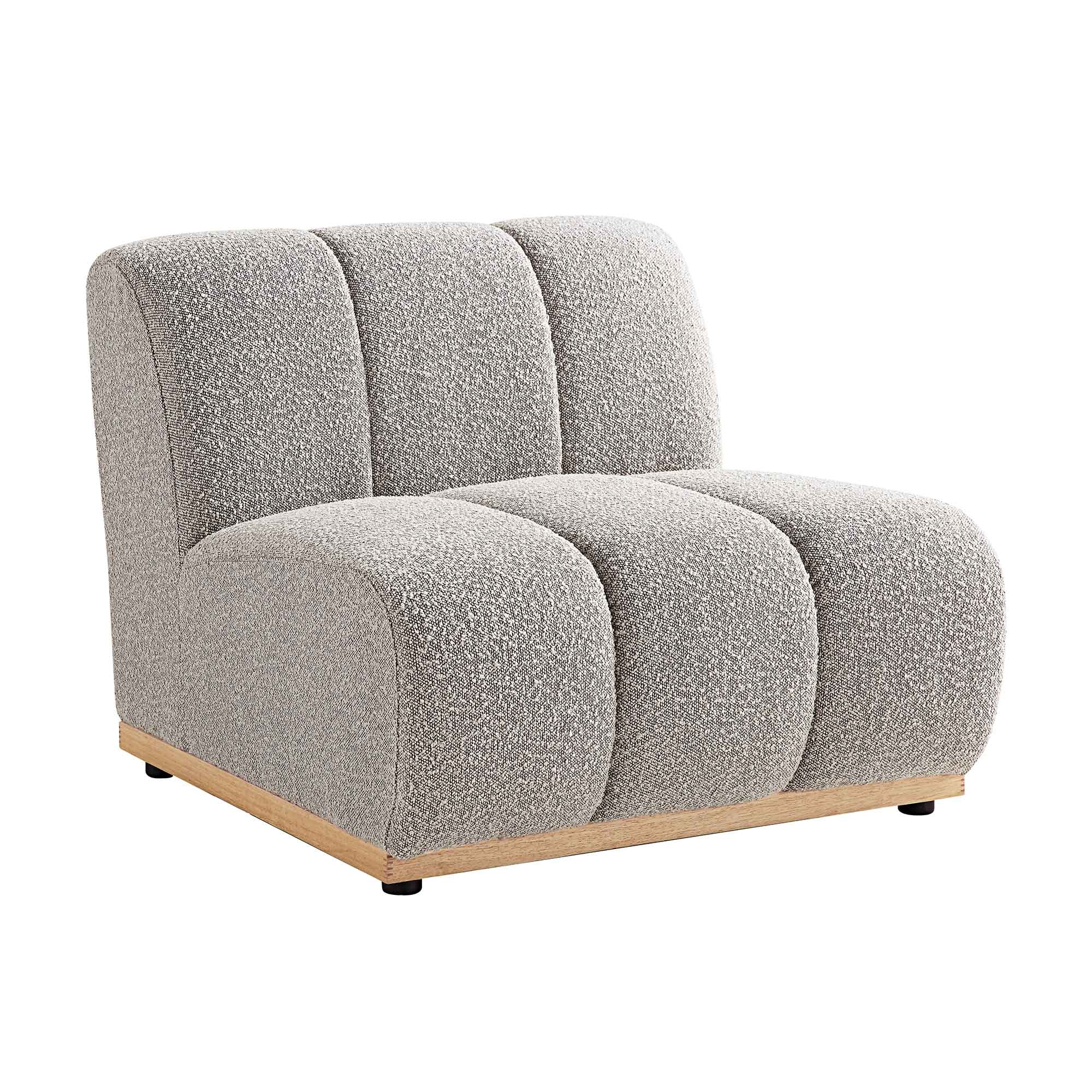 Granvia Taupe Boucle Modular Sofa, 1-Seater Armless Sofa