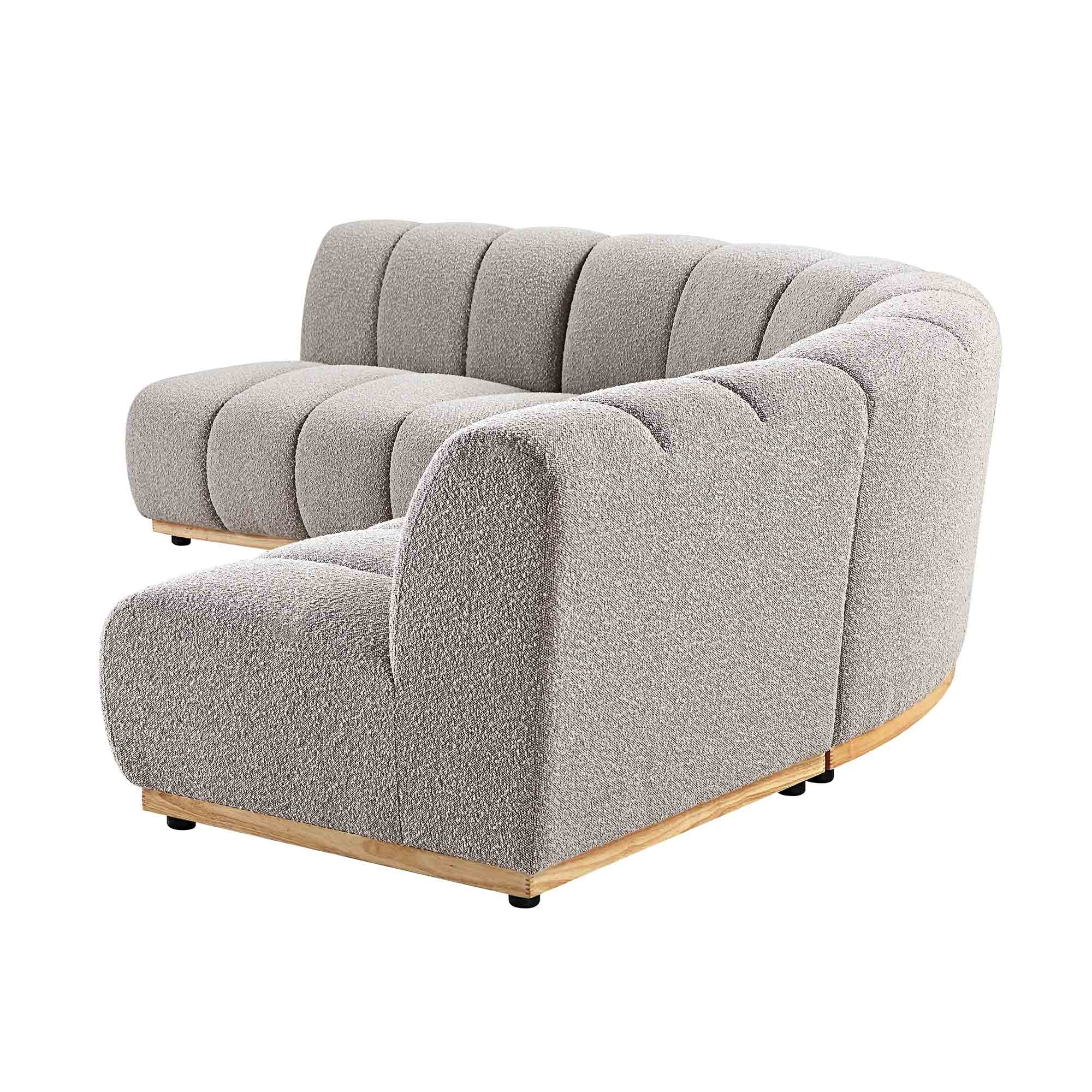 Granvia Taupe Boucle Sectional Sofa, 4-Seater Large Corner Sofa