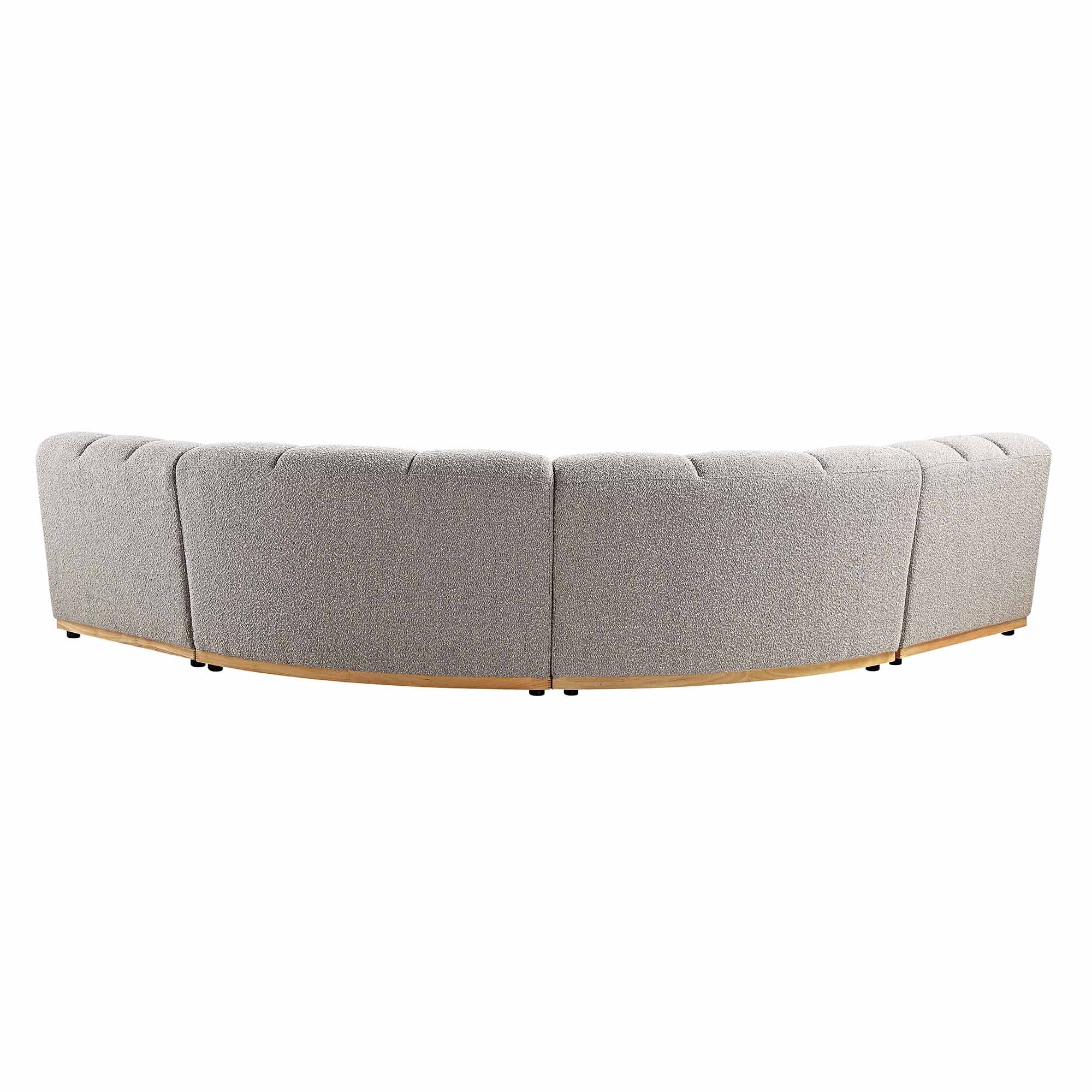 Granvia Taupe Boucle Sectional Sofa, 4-Seater Large Corner Sofa