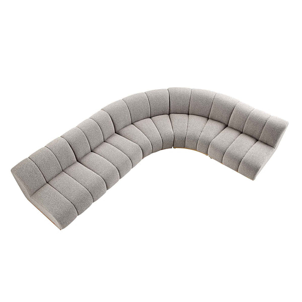 Granvia Taupe Boucle Modular Sofa, 5-Seater Grand L-Shaped Sofa