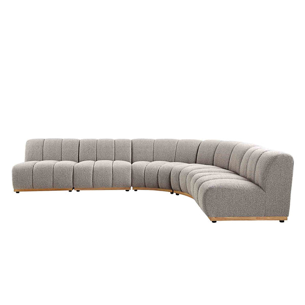 Granvia Taupe Boucle Modular Sofa, 5-Seater Grand L-Shaped Sofa