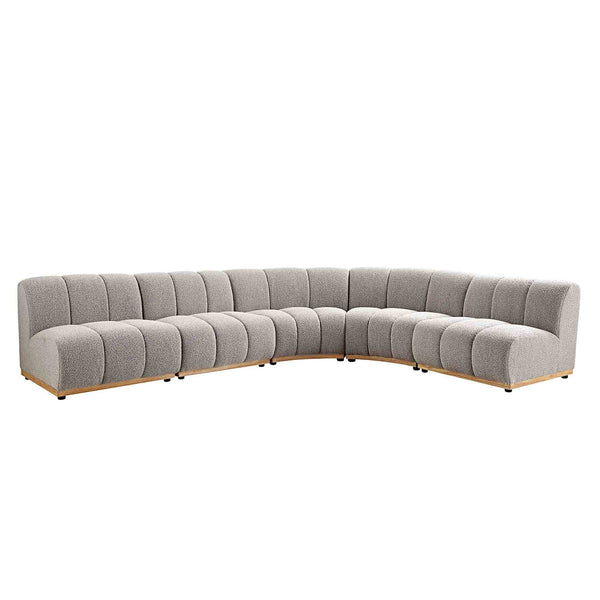 Granvia Taupe Boucle Modular Sofa, 5-Seater Grand L-Shaped Sofa