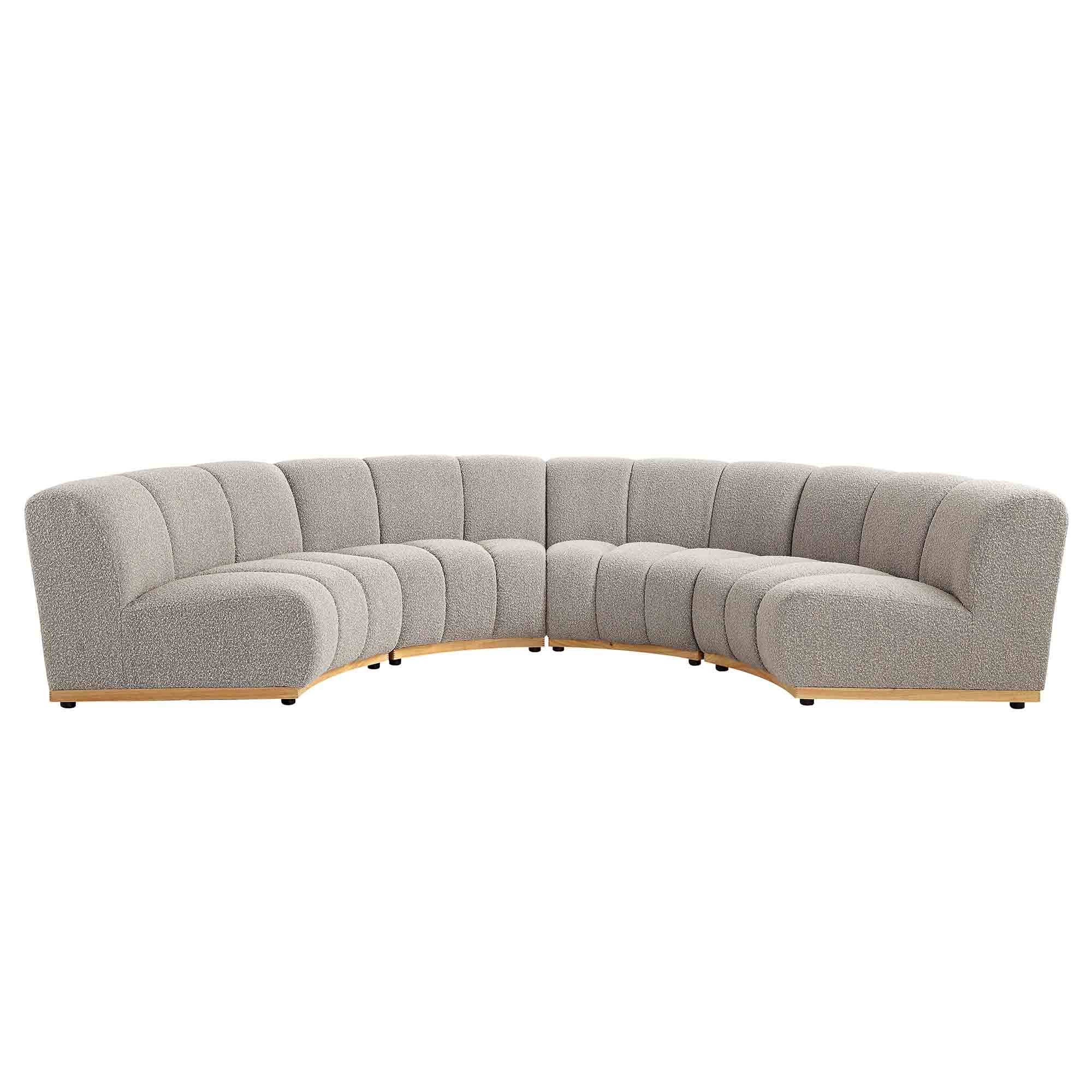 Granvia Taupe Boucle Modular Sofa, 4-Seater Half Circle Sofa