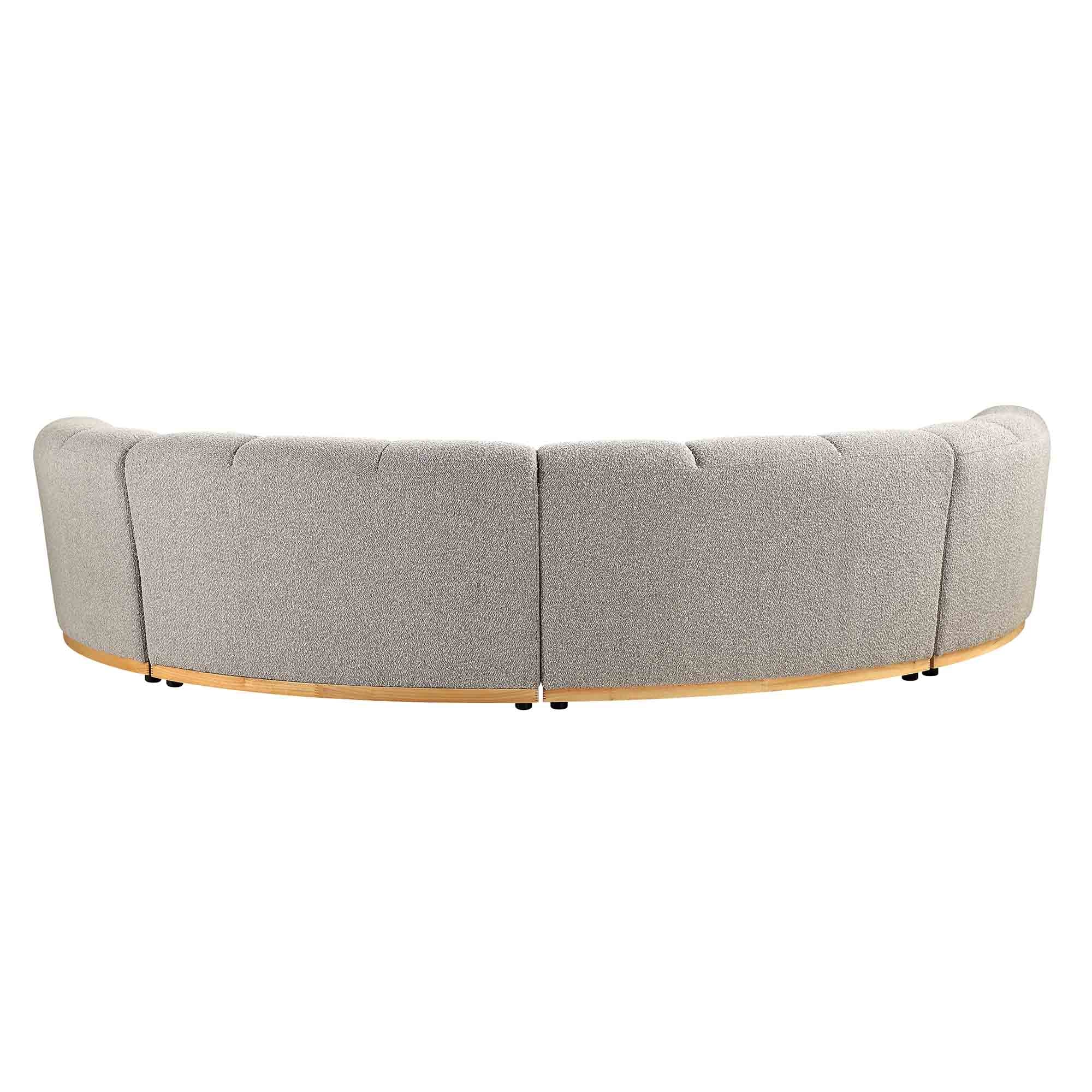 Granvia Taupe Boucle Modular Sofa, 4-Seater Half Circle Sofa