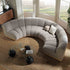 Granvia Taupe Boucle Sectional Sofa, 4-Seater Half Circle Sofa