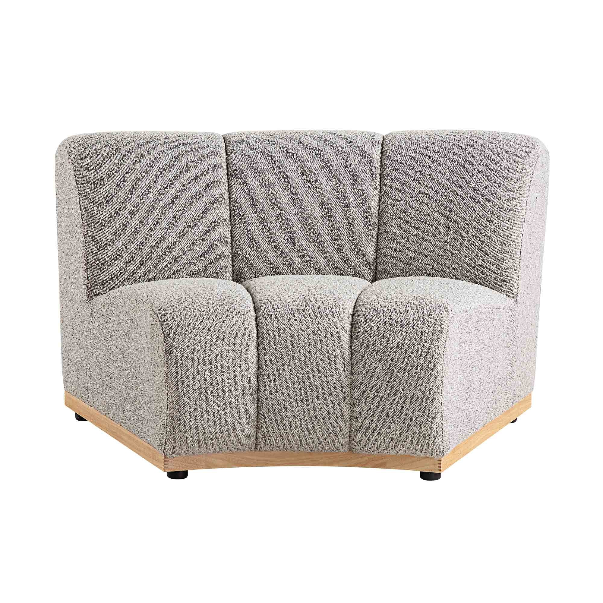 Granvia Taupe Boucle Modular Sofa, 1-Seater Curved Sofa