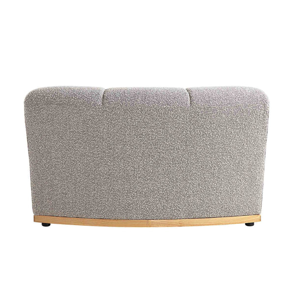 Granvia Taupe Boucle Sectional Sofa, 1-Seater Curved Sofa