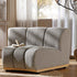 Granvia Taupe Boucle Sectional Sofa, 1-Seater Curved Sofa