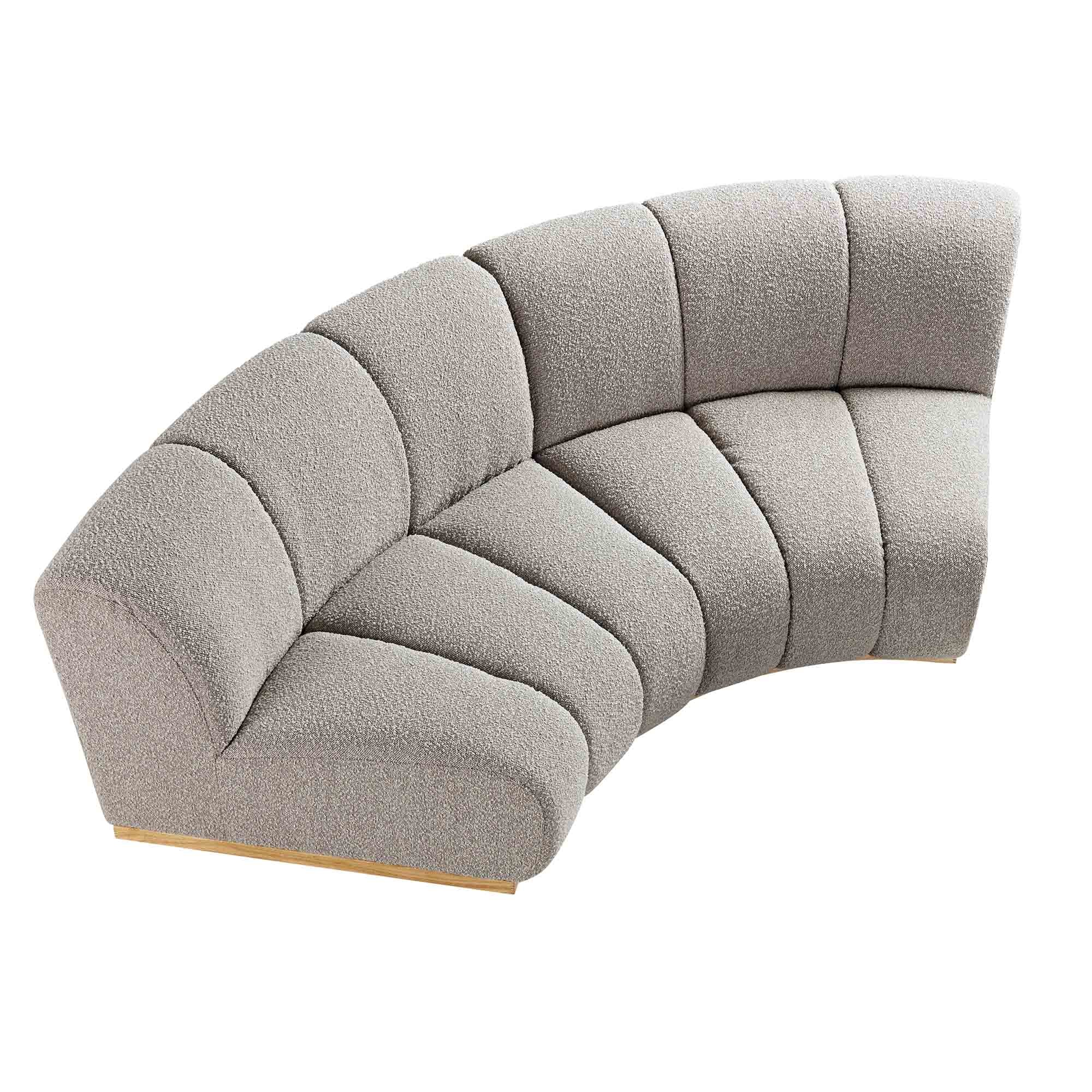 Granvia Taupe Boucle Modular Sofa, 2-Seater Curved Sofa