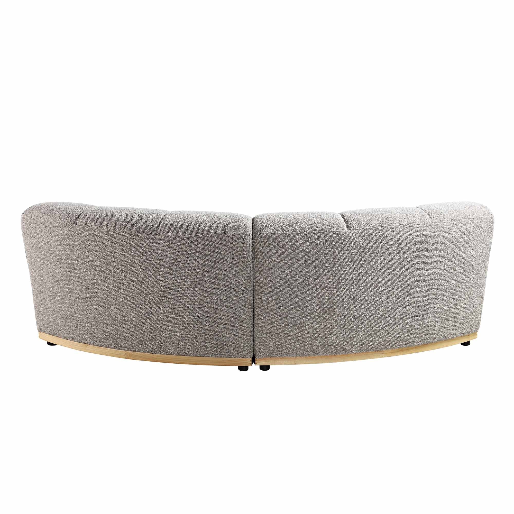 Granvia Taupe Boucle Modular Sofa, 2-Seater Curved Sofa