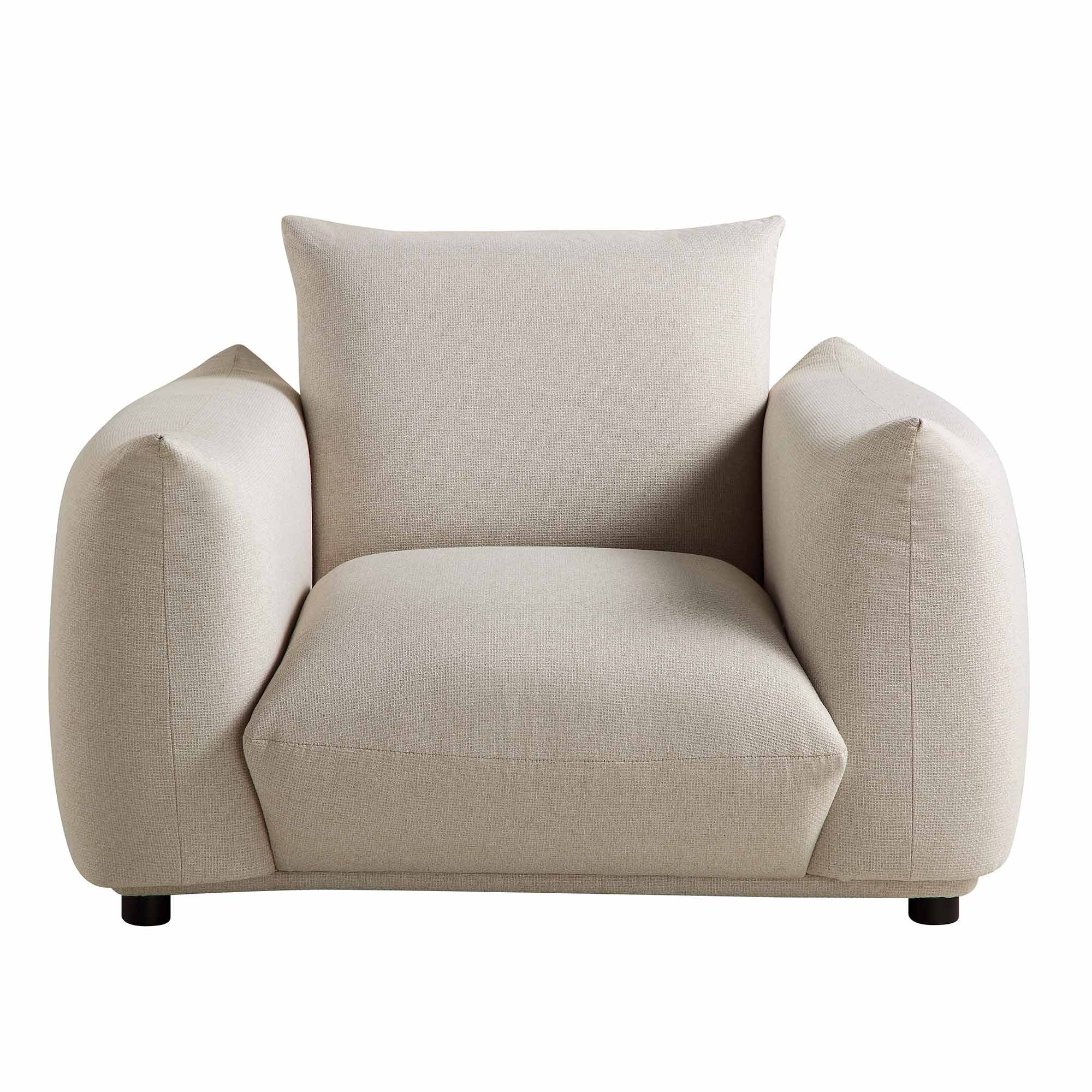 Gianni Armchair, Beige Woven Fabric