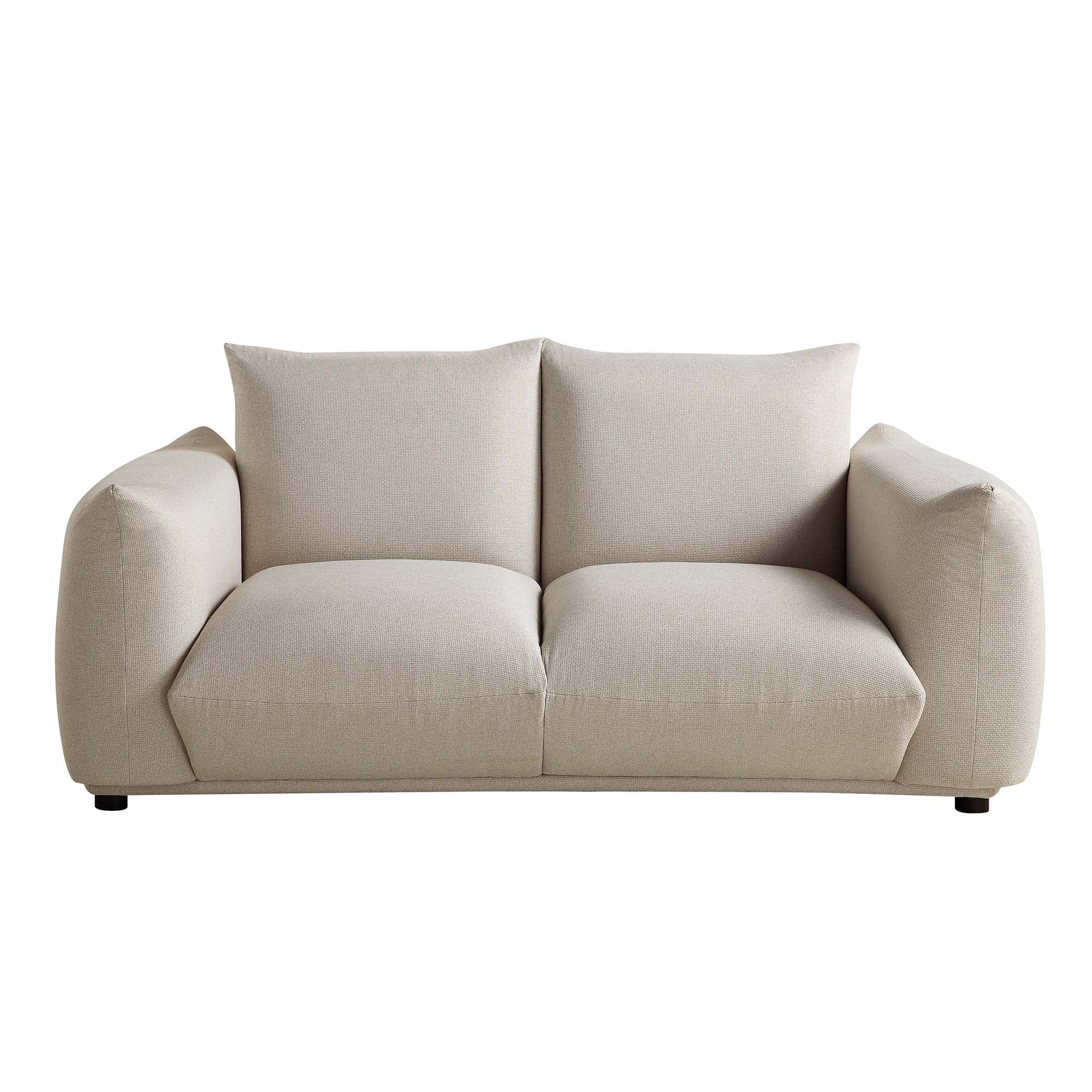 Gianni Two Seater Sofa, Beige Woven Fabric