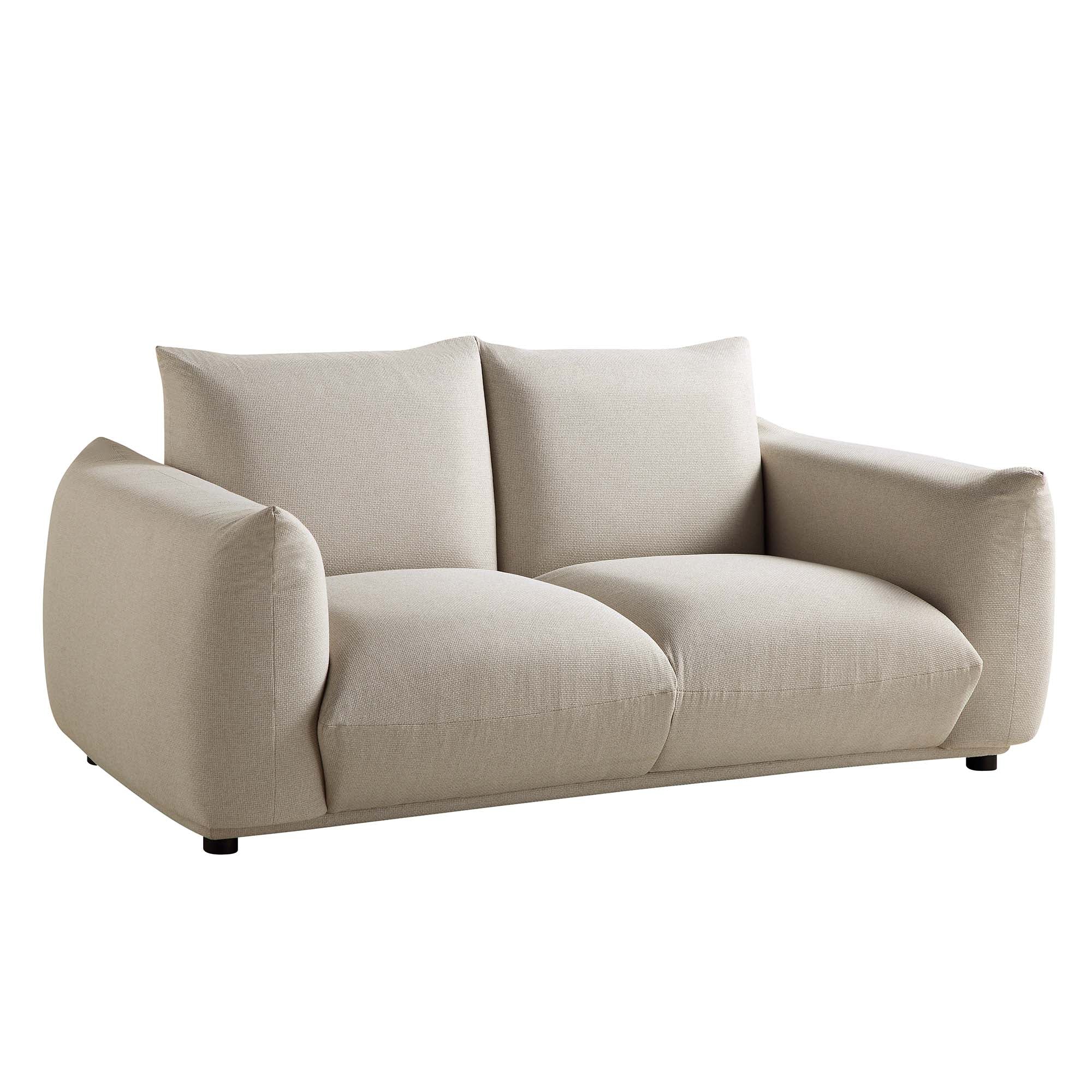 Gianni Two Seater Sofa, Beige Woven Fabric