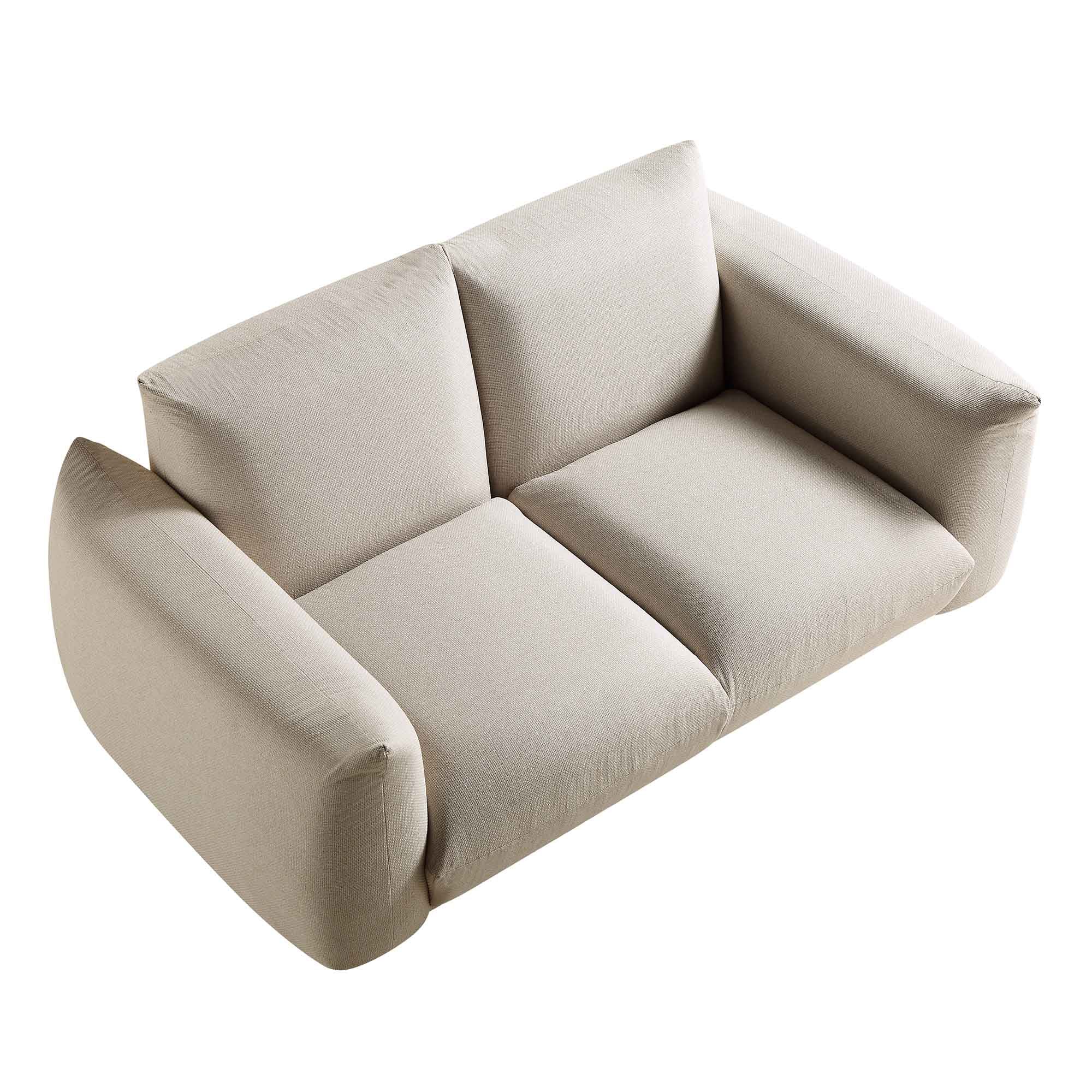 Gianni Two Seater Sofa, Beige Woven Fabric