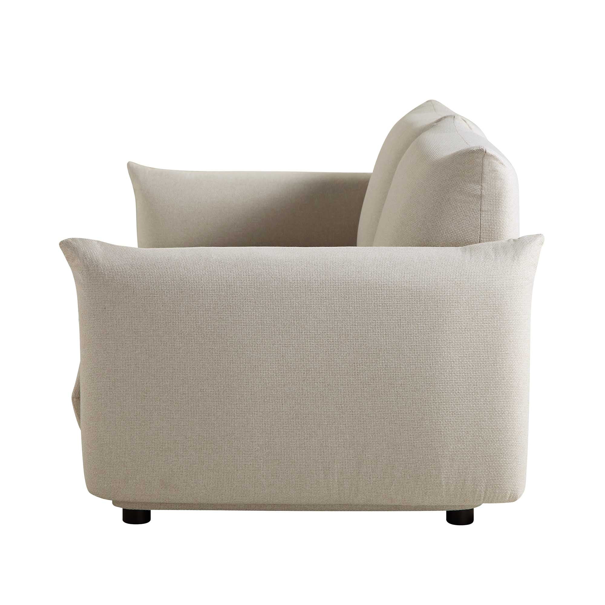 Gianni Two Seater Sofa, Beige Woven Fabric