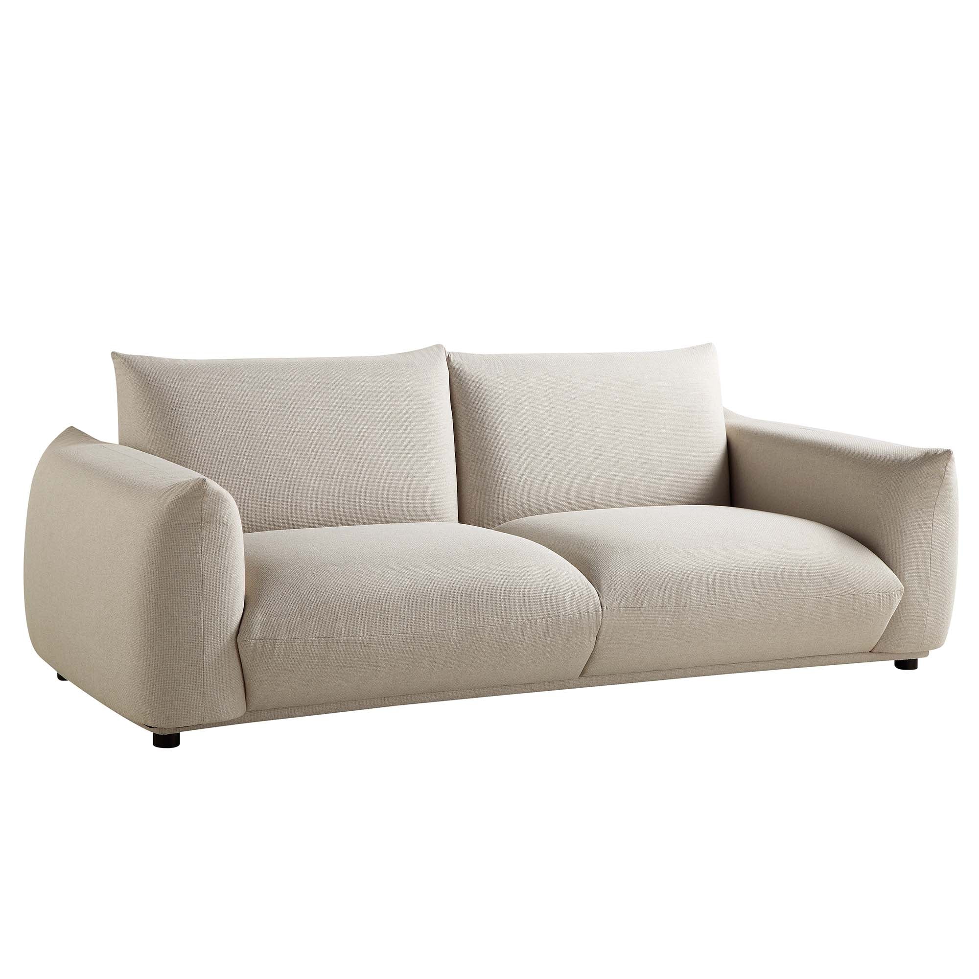 Gianni Three Seater Sofa, Beige Woven Fabric