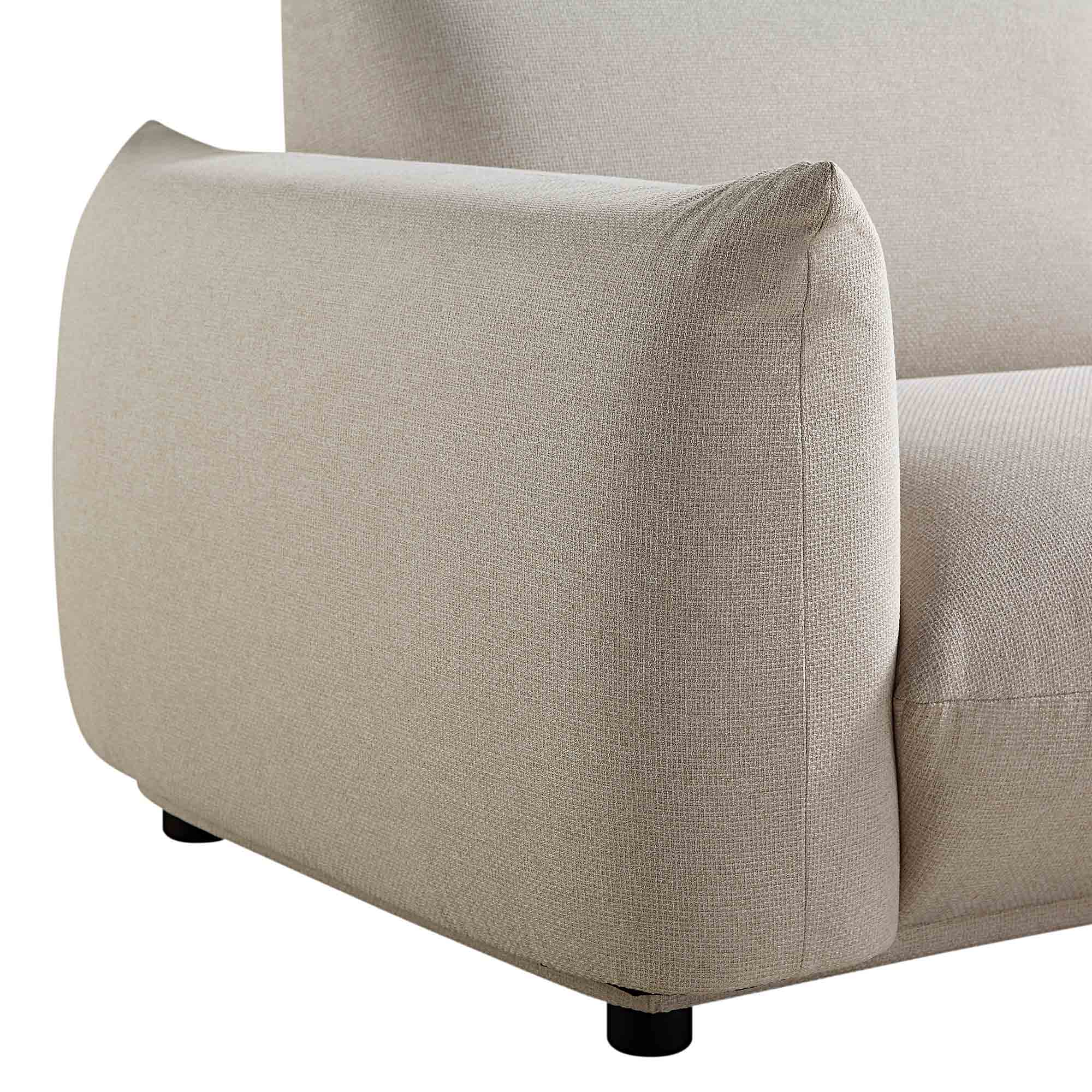 Gianni Three Seater Sofa, Beige Woven Fabric