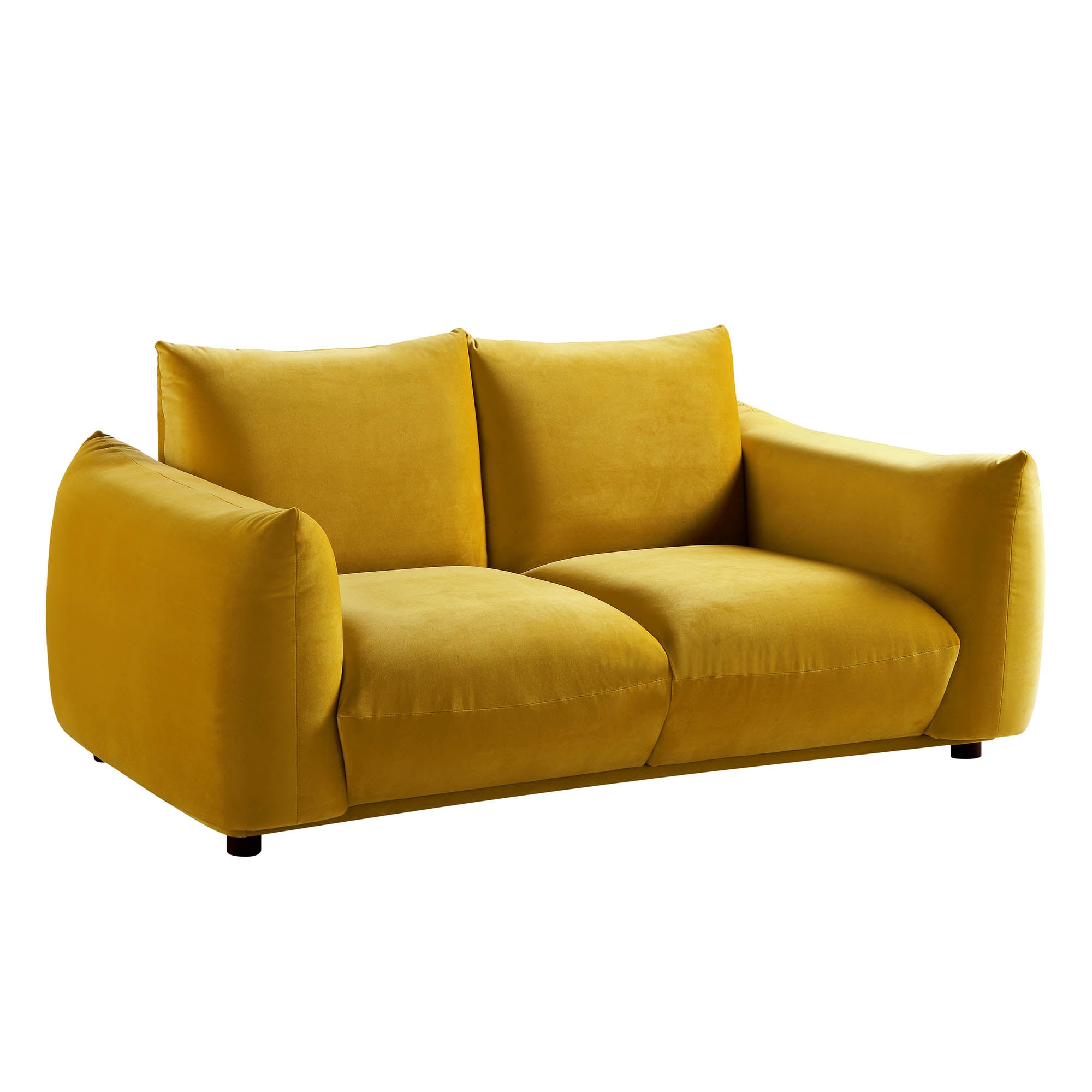 Gianni Two Seater Sofa, Goldenrod Velvet